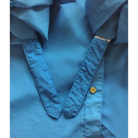 Fylo Top Womens Large Button Up Tab Sleeves Pockets Shoulder Tabs Office - Picture 8 of 16